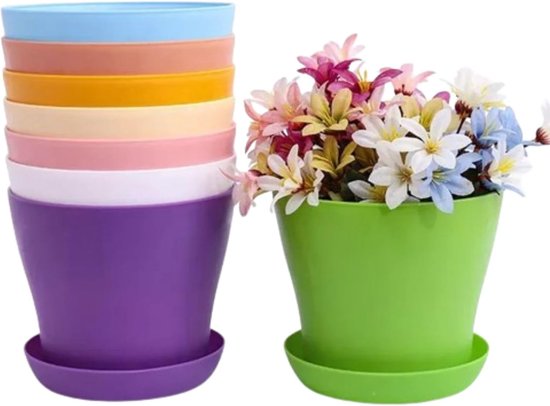 Tuinplant schotel druppelbak, 10 stuks doorzichtige plastic potbodems