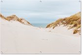 Tuinposter - Tuindoek - Tuinposters buiten - Zee achter de duinen - 120x80 cm - Tuin