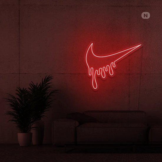 Led Neonbord - Led Neonverlichting - Nike Druppel - Rood - 75cm * 62.6cm