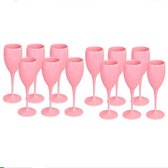 Clixify Champagne glas - 6 stuks Roze - Acryl Champagneglazen Plastic - Plastic glazen - Acryl glazen - Champagneglazen Kunststof kinderchampagne - Wijnglazen plastic - Champagne flute - Champagne coupe - Champagneflutes