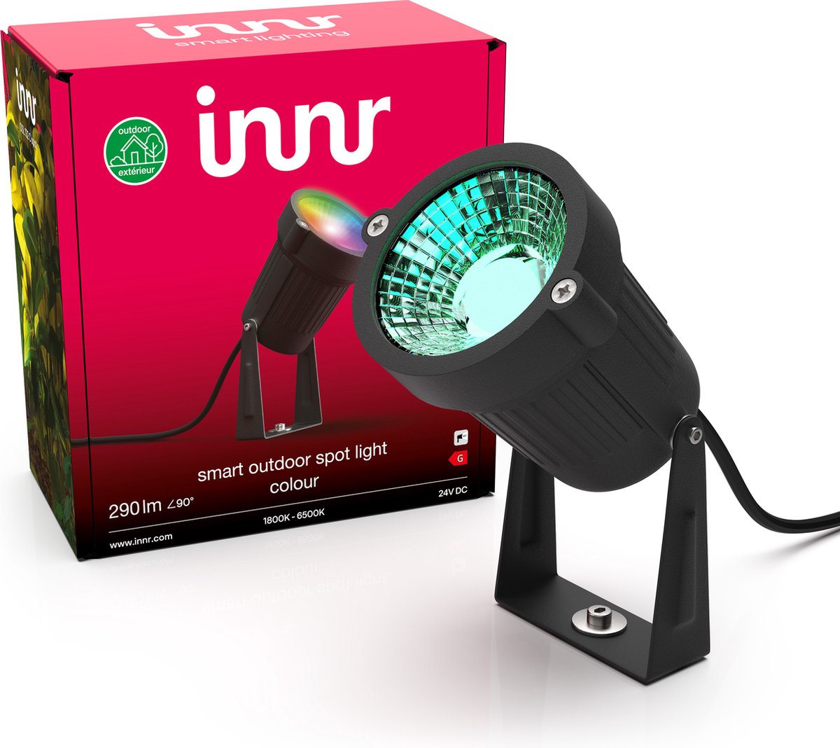Innr smart tuinspot uitbreiding - wit en gekleurd licht - slimme prikspot buiten - buitenverlichting - tuinverlichting - wandlamp buiten - dimbaar - 1 pack (OSL 132 C basisset vereist)