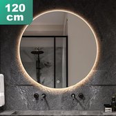 Badkamerspiegel Rond 120 cm - LED Verlichting - Dimbaar - 3 Standen - Anti Condens Verwarming - Ronde Badkamerspiegel