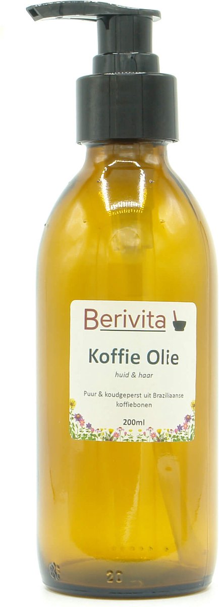 Goedkoopste Koffie Olie 200ml Pompfles - Puur en Koudgeperst uit Koffiebonen - Huid en Haar - Coffee Arabica Seed Oil