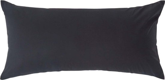 Homescapes kussensloop 40 x 80 cm - Zwart, 100% Egyptisch katoen, draaddichtheid 200