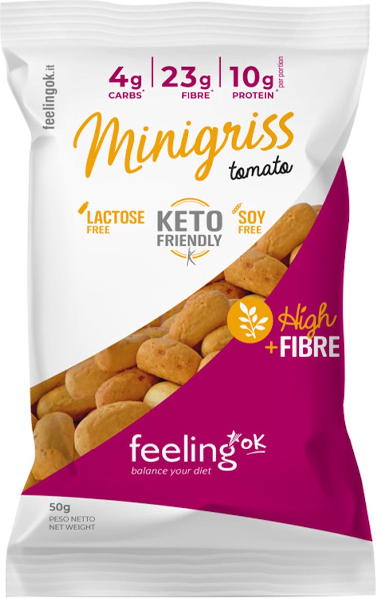 Feeling OK | Minigriss Tomato | Mini Soepstengels Tomaat | 6 stuks | 6 x 50g