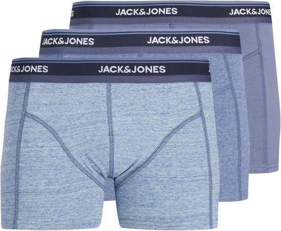 Jack & Jones Boxershorts Heren Trunks JACWELLS 3-Pack Denim Blauw - Maat XL