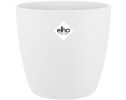 Elho Brussels Rond 20 - Bloempot voor Binnen - 100% Gerecycled Plastic - Ø 20.0 x H 18.7 cm - Wit