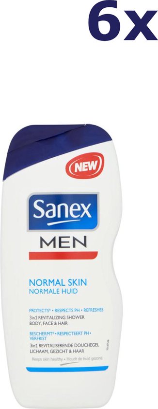 Sanex Men 3in1 Douchegel Normale huid 6 x 250 ml