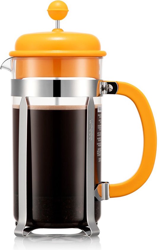 Coffee Bodum | Caffettiera Cafetière à Presse Française | Couvercle en plastique | 8 tasses | Jaune d'œuf | 1L