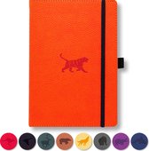 Dingbats* Wildlife A5 Notitieboek - Orange Tiger Stippen - Bullet Journal met 100 gsm Inktvrij Papier - Schetsboek met Harde Kaft, Binnenvak, Elastische Sluiting en Bladwijzer
