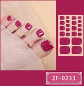 Prachtige Teen NagelStickers/ 1 vel , 22 tips / Manicure feet Nagel stickers,Nageldecoratie,Nagellak,Plaknagels / Nail stickers Rode