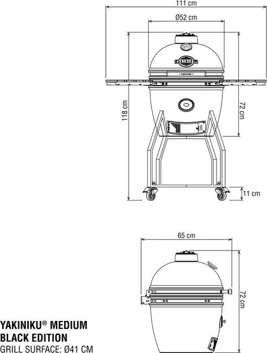 YAKINIKU - Medium Kamado- Black Edition- 16 Inch van Yakiniku — afbeelding 2