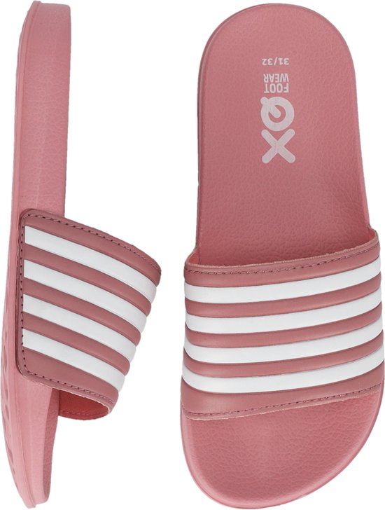 Slippers Enfants - Mixte - Junior - Rose/ Wit - Taille 25/26 - Slippers Garçons - Slippers Filles - Chaussons de bain enfants