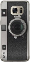 Casimoda® hoesje - Geschikt voor Samsung S7 Edge - Camera - Backcover - Siliconen/TPU - Zwart