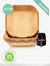 Air fryer bakpapier - Wegwerpbakjes- Geschikt voor Airfryer XL& XXL- 50 stuks-20 tot 24 cm- Inclusief E-book met 100 + gerechten-BPA vrij- Duurzaam-