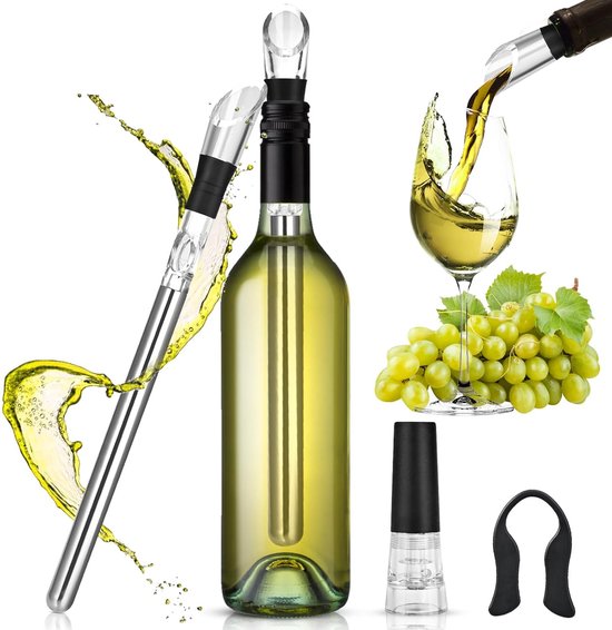 Lot De 4 Refroidisseurs à Bouteille Snap-on Avec Ouvre-bouteille - Inox - Neufs Sous Blister