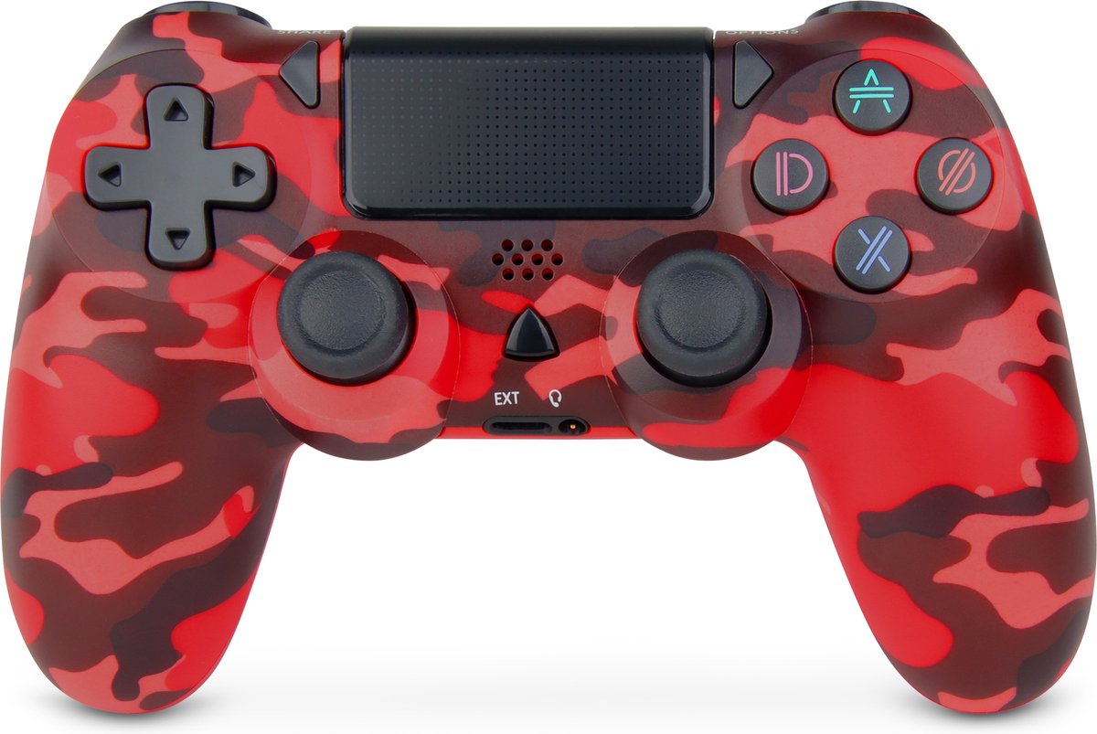 Dadson Draadloze Controller - Geschikt voor PS4 - Camouflage Rood - Dadson