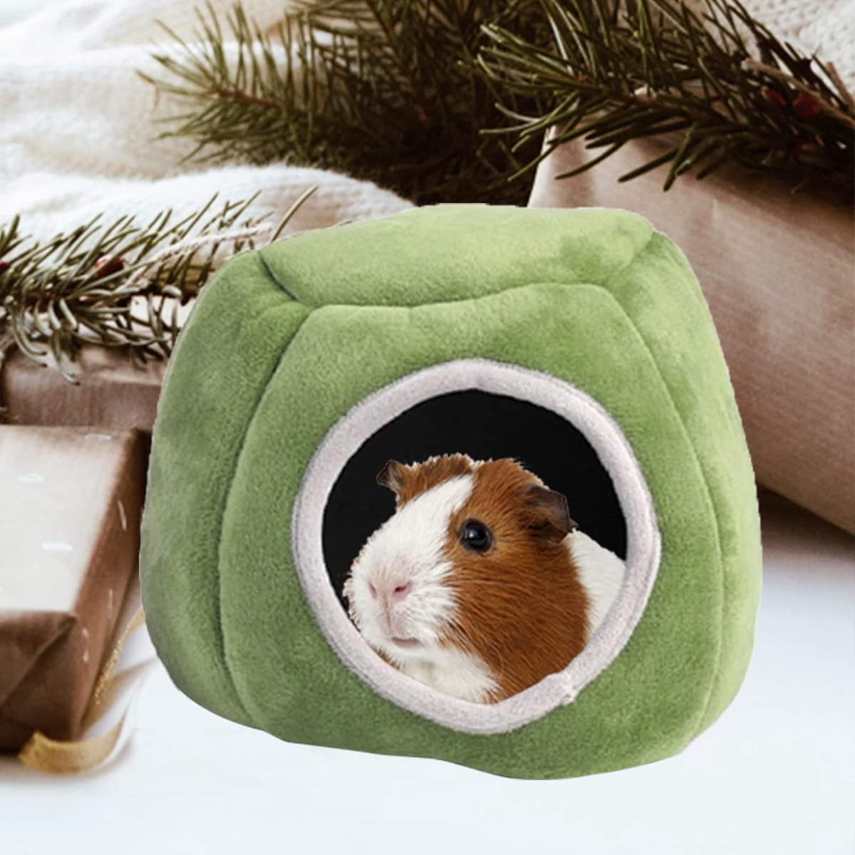 Cavia Bed Cave Gezellige Hamster Cavia Huis Hamster Bed met Verwijderbare Pad Cavia Hideaway Hideout Kleine Dieren Bedden voor Hamster Egel Chinchilla Bebaarde Draak (stronkennest)