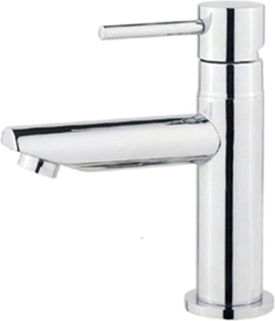 Verchroomde Wastafelkraan, Wastafelmengkraan Badkamer Mengkraan Koud Warm Water Toiletborstelhouder Roestvrij Staal Toiletborstel Wandmontage