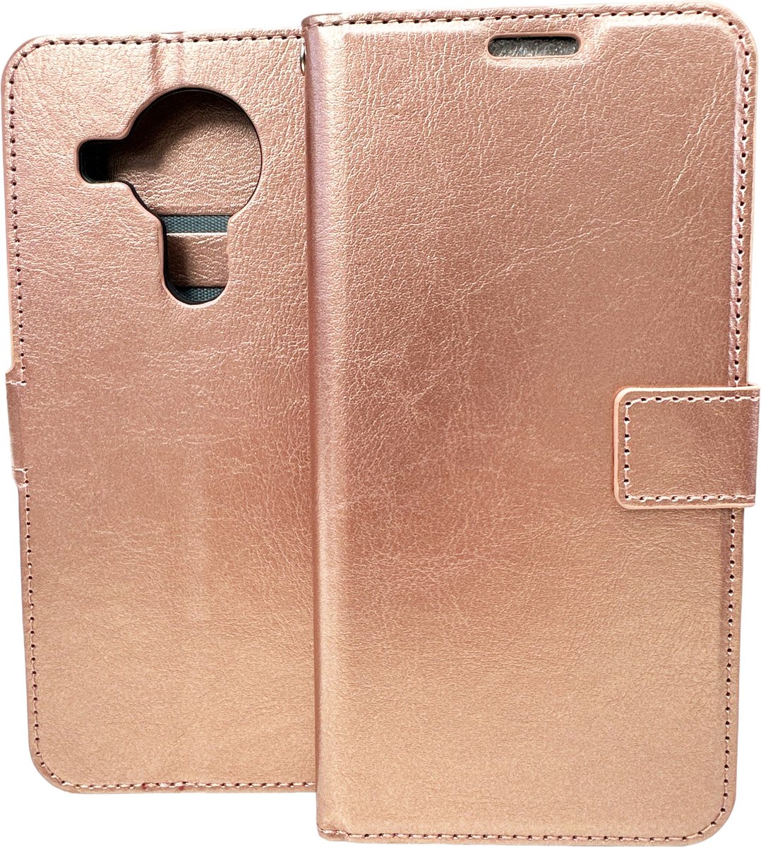 Bookcase Geschikt voor: Nokia 5.4 / 3.4 Rosé Goud - portemonnee hoesje - ZT Accessoires