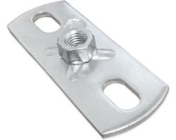 Muurplaat met moer - M8 - 120 x 40mm - Gegalvaniseerd
