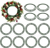 12 stuks 45 cm metalen krans frame groen draad krans ringen voor Kerstmis Nieuwjaar Party Home Decor Crafts Supplies