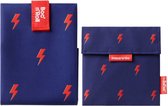 Roll'Eat Icons Thunder + Boc'n'Roll Icons Thunder - Washable & BPA-Free - Reusable Food Storage - Snack 'n Go Thunder