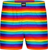 Happy Shorts Caleçon large Pride Rainbow Stripes - Taille M | Caleçon ample