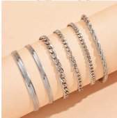 EmmyRovi | Armband | Stainless Steel | Zilver look | Set Armbanden | Moederdag Cadeau | Sieraad