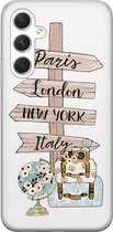 Leuke Telefoonhoesjes - Hoesje geschikt voor Samsung Galaxy A54 - Where to go next - Soft case - TPU - Tekst - Multi