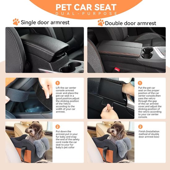 Middenconsole Hondenzitje - Auto Huisdieren Armsteun Zitje, Kattenbed Reizen Huisdier Carrier | 45 x 22 x 25 cm Wasbare Hond Booster Seat met Middenconsole Hondenzitje - Auto Huisdieren Armsteun Zitje, Kattenbed Reizen Huisdier Carrier | 45 x 22 x 25 cm Wasbare Hond Booster Seat met