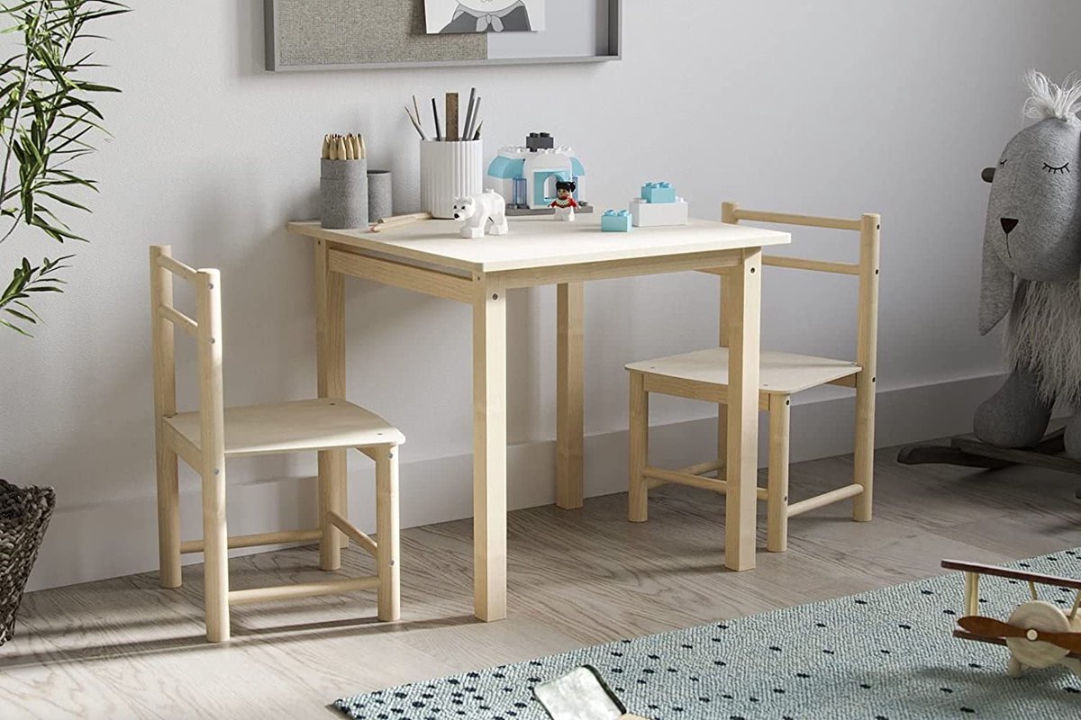 ATB Tafel met Stoelen - Kinderen - Kamer - Stoel - Tafel - Berkenhout