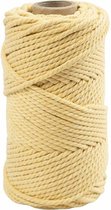 Macramé koord - lichtgeel - L: 55 m - d 4 mm - 330 gr - Incl. Gift