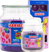 Haribo kaarsen Berrymix set 3 - 1x groot 1x klein 1x theelicht