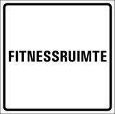 Fitnessruimte sticker, wit zwart 150 x 150 mm