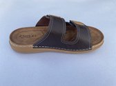 Enova Slippers Heren Sandalen Heren Donkerbruin PU Leer 41