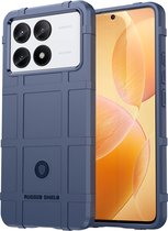 iMoshion Hoesje Geschikt voor Xiaomi Poco X6 Pro Hoesje Siliconen - iMoshion Rugged Shield Backcover - Donkerblauw