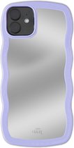 xoxo Wildhearts Wavy mirror case Lilac telefoonhoesje - Geschikt voor iPhone 11 - Golvend spiegelhoesje - Wolken hoesje - Schokbestendig - Cloud case - Silicone case met spiegel - Lila / Paars