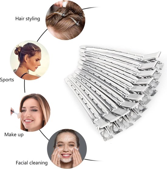 30 Stück Friseur-Haarspangen Aus Metall – Alligator-Clips Mit Löchern, Silber, 9 Cm, Für Styling & Färben