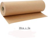 CraftEase™ Kraftpapier Rol - 30cm x 5m, Perfect voor Geschenkverpakking en Creatieve Projecten