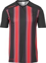 Uhlsport Stripe 2.0 Shirt Korte Mouw Kinderen - Zwart / Rood | Maat: 116