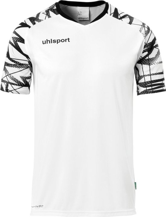 Uhlsport Goal 25 Shirt Korte Mouw Heren - Wit / Zwart | Maat: S