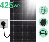 LDY - 1 Panneau solaire avec jeu de fiches - Plug & Play - Panneau solaire noir 425Wc + micro onduleur 300W