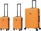 BlockTravel kofferset 3 delig ABS ruimbagage en handbagage 29 29 en 95 liter - inbouw TSA slot - oranje