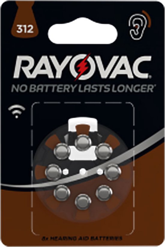 Rayovac Hoorbatterijen 312 BRUIN Acoustic Hearing Aid 80 Stuks
