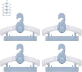 Kinderkleerhangers, set van 20 stapelbare hangers met berenhaken, antislip babykleerhangers, kinderkleerhangers voor kinderkleding, babygarderobe, ruimtebesparend (blauw +