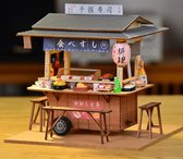 3D Japanse Sushi Restaurant Puzzel met led-verlichting voor Volwassenen, Houten Modelbouwset, Cadeau voor Verjaardag Kerstmis