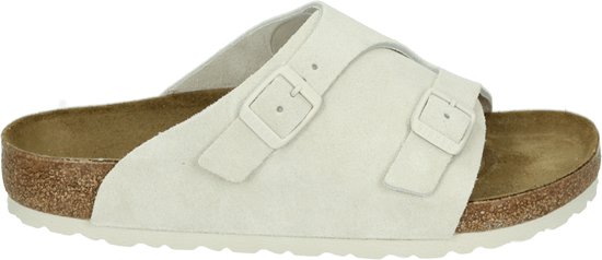 Birkenstock ZÜRICH SUEDE ANTIQUE WHITE - Dames slippers - Kleur: Wit/beige - Maat: 39