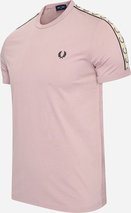 Fred Perry Contrast tape ringer t-shirt - dusty rs pink black