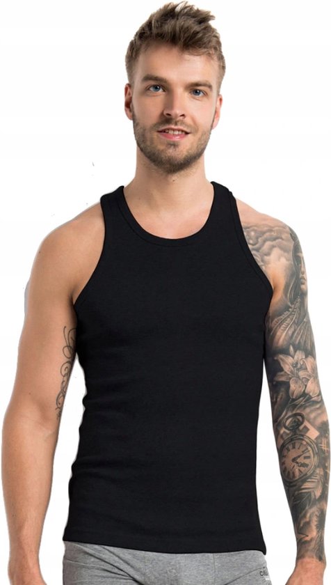 HENDERSON - Onderhemd Mannen - Maat 4XL - Zwart - 100 % Katoen - Hemd Heren - onder shirt ( 1 Stuks )